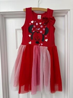 Disney Red and Pink Minnie Mouse Tulle Party Dress